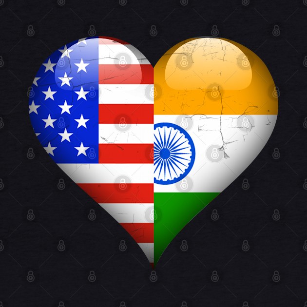 Half American Half Indian - Gift for Indian From India by Country Flags